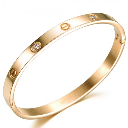 Stable Quality Female Titanium Bangle With Diamond