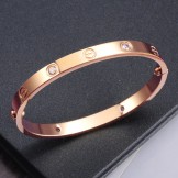 to Have a Long Story Female Titanium Bangle With Rhinestone