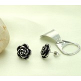 High Quality Female Flower Shape Titanium Earrings 