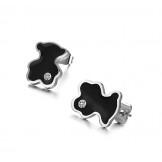 World-wide Renown Female Bear Shape Titanium Earrings With Diamond