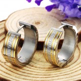 to Have a Long Story Wall Pattern Titanium Earrings 