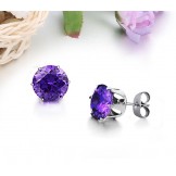 Well-known for Its Fine Quality Female Purple Titanium Earrings With Diamond