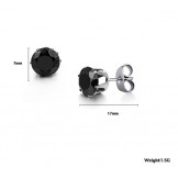 High Quality Male Black Titanium Earrings With Diamond