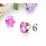 Wide Varieties Female Pink Titanium Earrings With Diamond