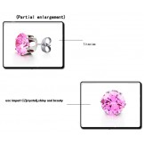 Wide Varieties Female Pink Titanium Earrings With Diamond