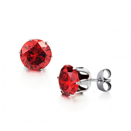 Excellent Quality Female Red Titanium Earrings With Rhinestone
