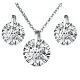 Quality and Quantity Assured Female Snowflake Titanium Necklace And Earrings With Rhinestone