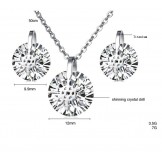 Quality and Quantity Assured Female Snowflake Titanium Necklace And Earrings With Rhinestone