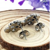 Reliable Quality Titanium Earrings With Rhinestone