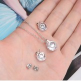 The Queen of Quality Titanium Necklace And Earrings With Rhinestone