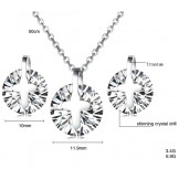 The Queen of Quality Titanium Necklace And Earrings With Rhinestone