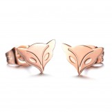 Superior Quality Female Fox Shape Titanium Earrings 