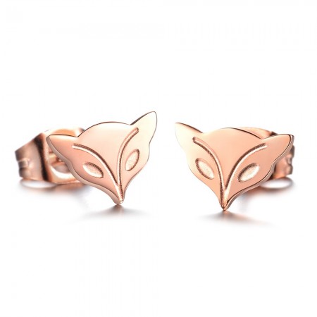 Superior Quality Female Fox Shape Titanium Earrings 