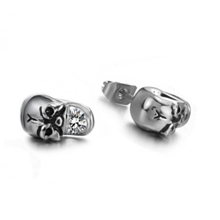 Dependable Performance Female Skull Titanium Earrings With Diamond