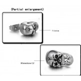 Dependable Performance Female Skull Titanium Earrings With Diamond