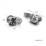 Dependable Performance Female Skull Titanium Earrings With Diamond