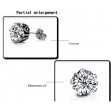 Excellent Quality Female White Titanium Earrings With Rhinestone