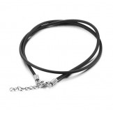 Quality and Quantity Assured Black Titanium Leather Chain 