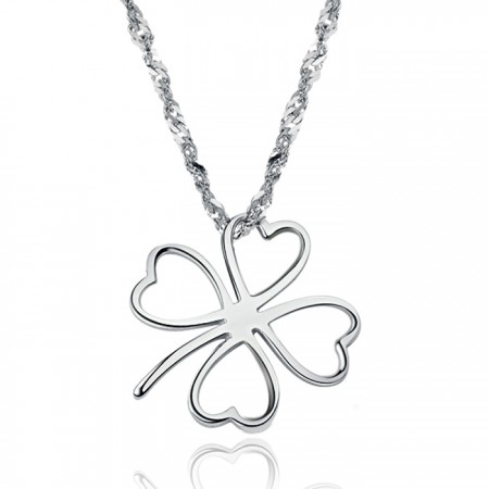 Easy to Use Female Clover Shape Platinum Plating Titanium Necklace 