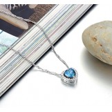 High Quality Female Sweetheart Platinum Plating Titanium Necklace With Rhinestone