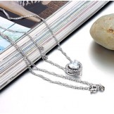 Reliable Quality Female Sweetheart Platinum Plating Titanium Necklace With Rhinestone