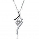 Stable Quality Female Platinum Plating Titanium Necklace With Diamond
