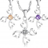 High Quality Female Platinum Plating Titanium Necklace With Diamond