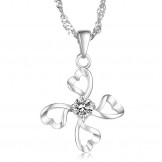 High Quality Female Platinum Plating Titanium Necklace With Diamond
