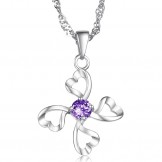 High Quality Female Platinum Plating Titanium Necklace With Diamond