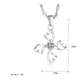 High Quality Female Platinum Plating Titanium Necklace With Diamond