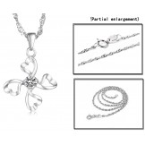 High Quality Female Platinum Plating Titanium Necklace With Diamond