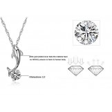 World-wide Renown Female Dolphin Shape Platinum Plating Titanium Necklace With Diamond