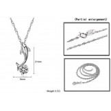 World-wide Renown Female Dolphin Shape Platinum Plating Titanium Necklace With Diamond