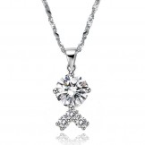Reliable Quality Female Platinum Plating Titanium Necklace With Rhinestone