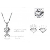 Reliable Quality Female Platinum Plating Titanium Necklace With Rhinestone