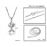 Reliable Quality Female Platinum Plating Titanium Necklace With Rhinestone