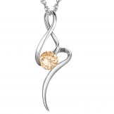 Selling Well all over the World Female Purple Platinum Plating Titanium Necklace With Diamond