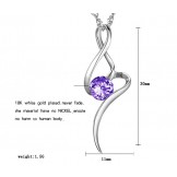 Selling Well all over the World Female Purple Platinum Plating Titanium Necklace With Diamond