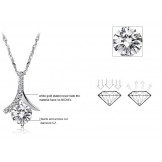 Excellent Quality Female Platinum Plating Titanium Necklace With Diamond