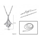 Excellent Quality Female Platinum Plating Titanium Necklace With Diamond