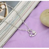 Stable Quality Female Platinum Plating Titanium Necklace With Diamond