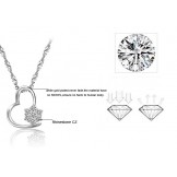 Stable Quality Female Platinum Plating Titanium Necklace With Diamond