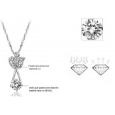 Dependable Performance Female Platinum Plating Titanium Necklace With Diamond