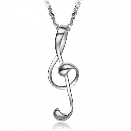 Reliable Reputation Female Musical Notation Platinum Plating Titanium Necklace 