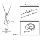 Reliable Reputation Female Musical Notation Platinum Plating Titanium Necklace 