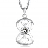 Wide Varieties Female Butterfly Shape Platinum Plating Titanium Necklace