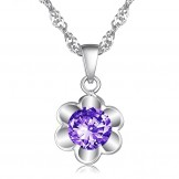 The Queen of Quality Female Pure Platinum Plating Titanium Necklace With Diamond