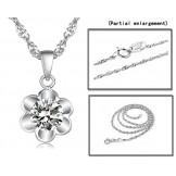 The Queen of Quality Female Pure Platinum Plating Titanium Necklace With Diamond