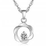 Quality and Quantity Assured Female ELegant Platinum Plating Titanium Necklace With Diamond