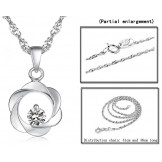 Quality and Quantity Assured Female ELegant Platinum Plating Titanium Necklace With Diamond